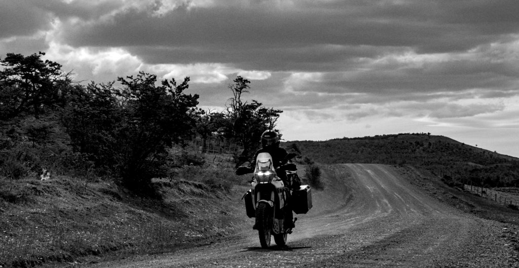 Stefan on gravel back to Rio Grande